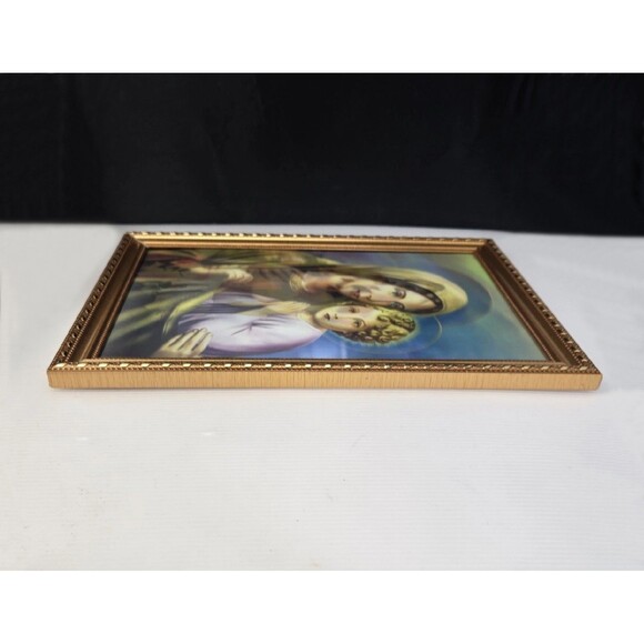 Vintage Madonna And Child Lenticular Print Jesus And Mary 3D Framed 15"  x 12" - Picture 10 of 12